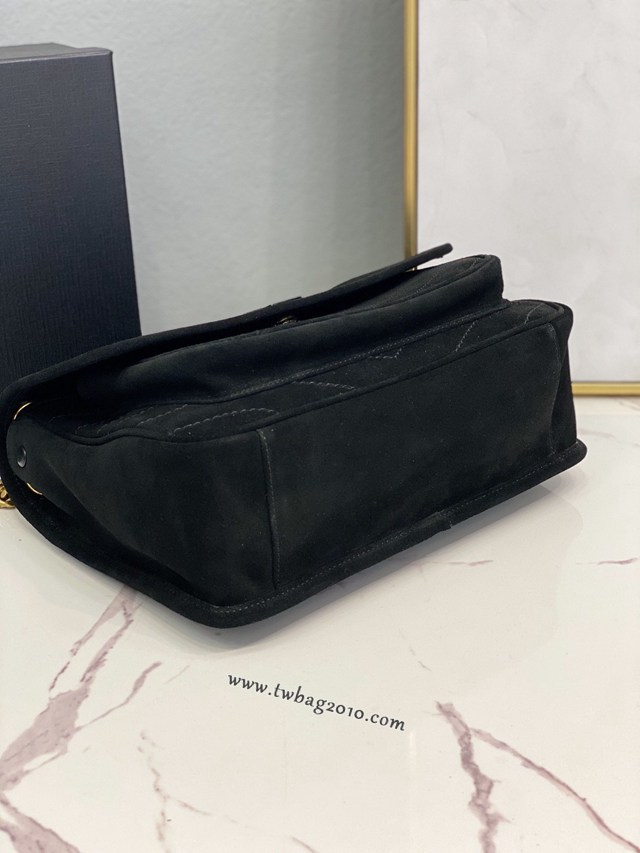 YSL专柜款女包 聖羅蘭經典款MONOGRAM翻蓋麂皮手袋 YSL肩背斜挎包 498894  jjh1073